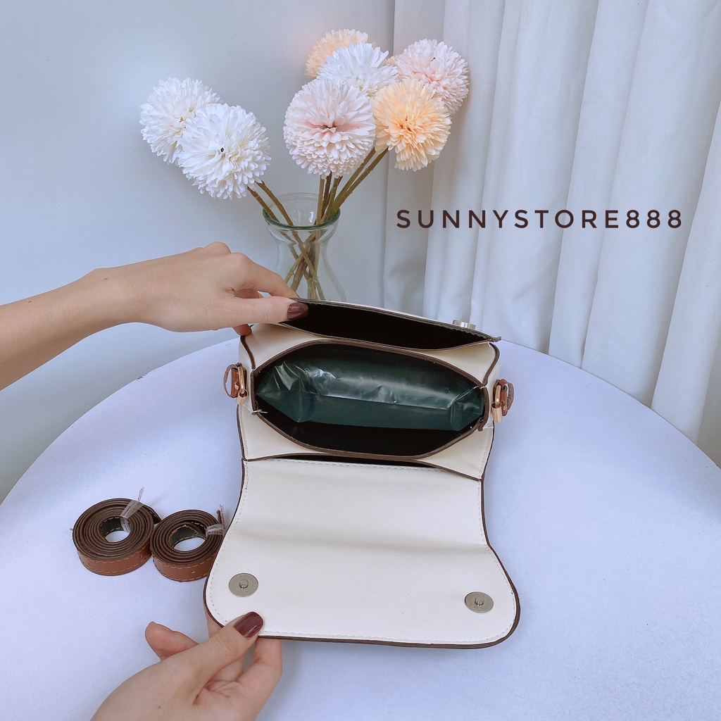 Ảnh thật Túi Đeo 2 Kiểu Hình Bầu 3 Ngăn Tặng 2 Dây Kèm S123