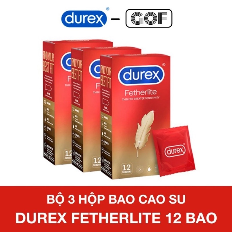 HỘP Bao cao su Durex Fetherlite( hộp 12 cái)