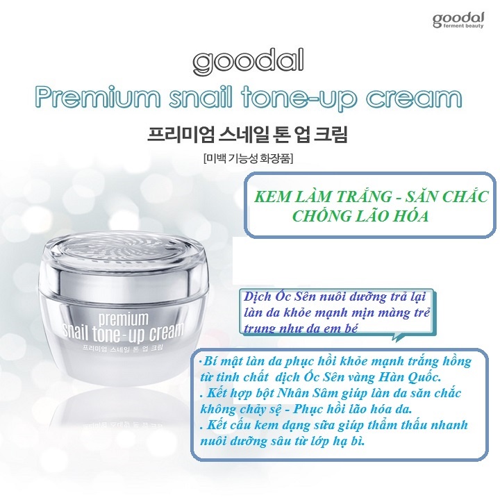 Kem Dưỡng Ẩm Trắng Da Ốc Sên Body Goodal Chống Lão Hóa 50ML