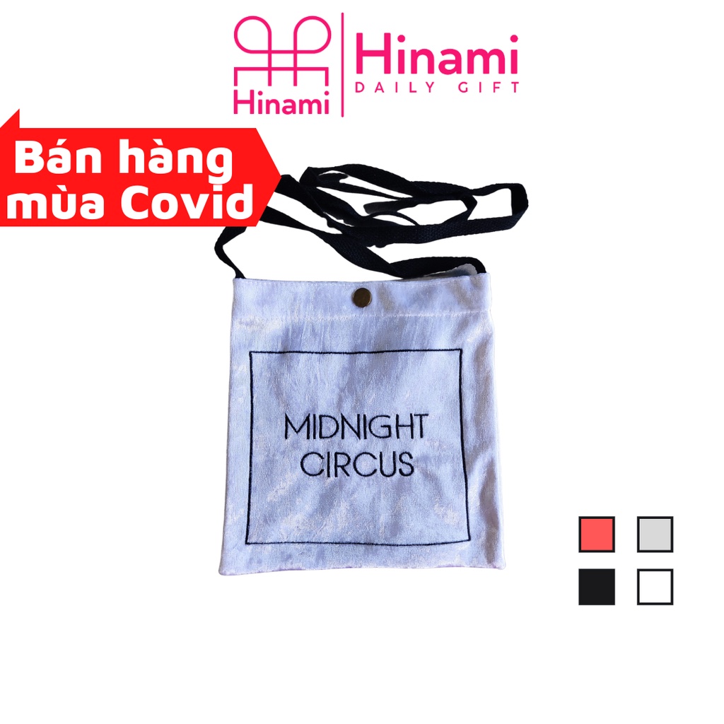 Túi Đeo Chéo Nữ Mini Đi Học Túi Tote Vải Canvas Nhung Bố Thời Trang Hàn Quốc Thêu Chữ Giá Rẻ Hinami TV3