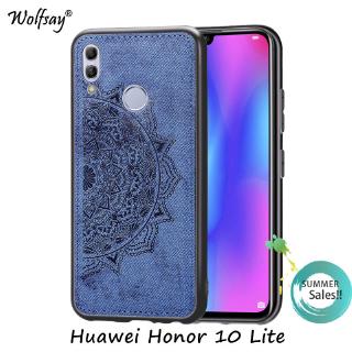Ốp điện thoại phối vải in hình hoa văn đẹp mắt dành cho Huawei Honor 10 Lite