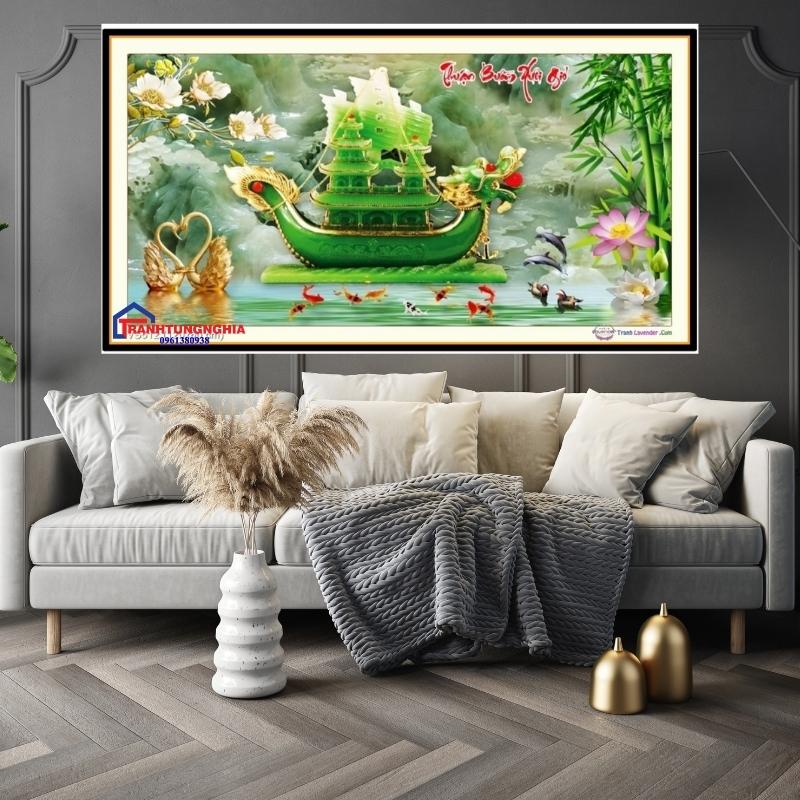 Tranh đính đá ABC thuận buồm xuôi gió 1m20 x 60cm