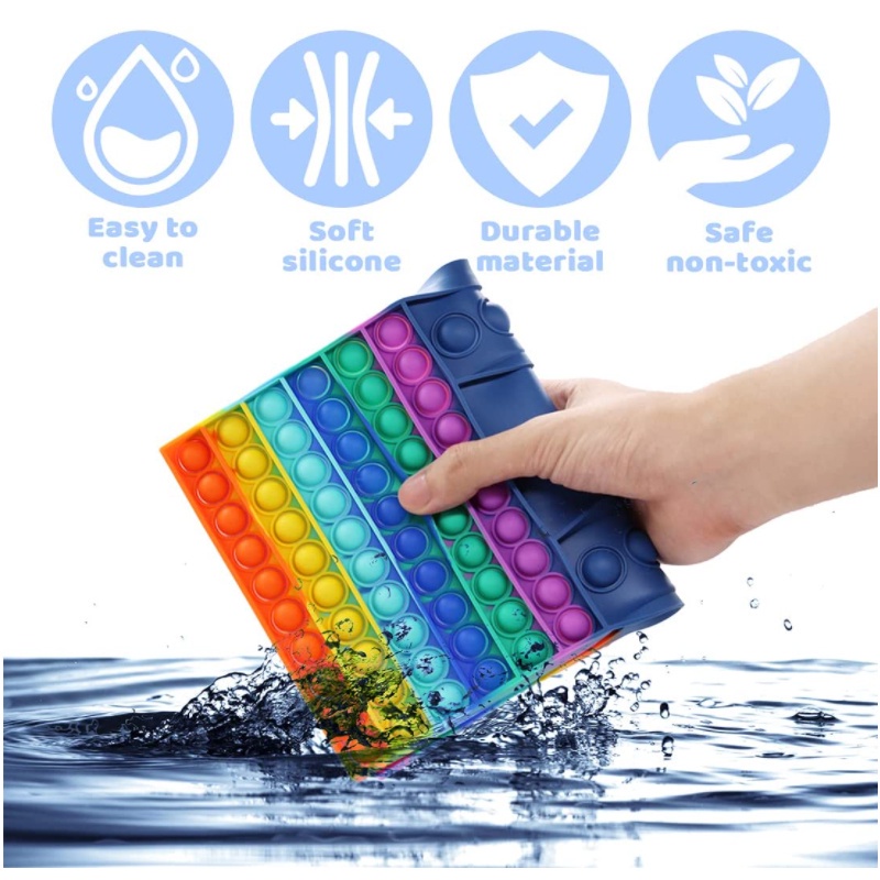 Đồ chơi bàn cờ bóp nhấn bong bóng bằng ngón tay màu cầu vồng cho thời gian rảnh của phụ huynh và trẻ