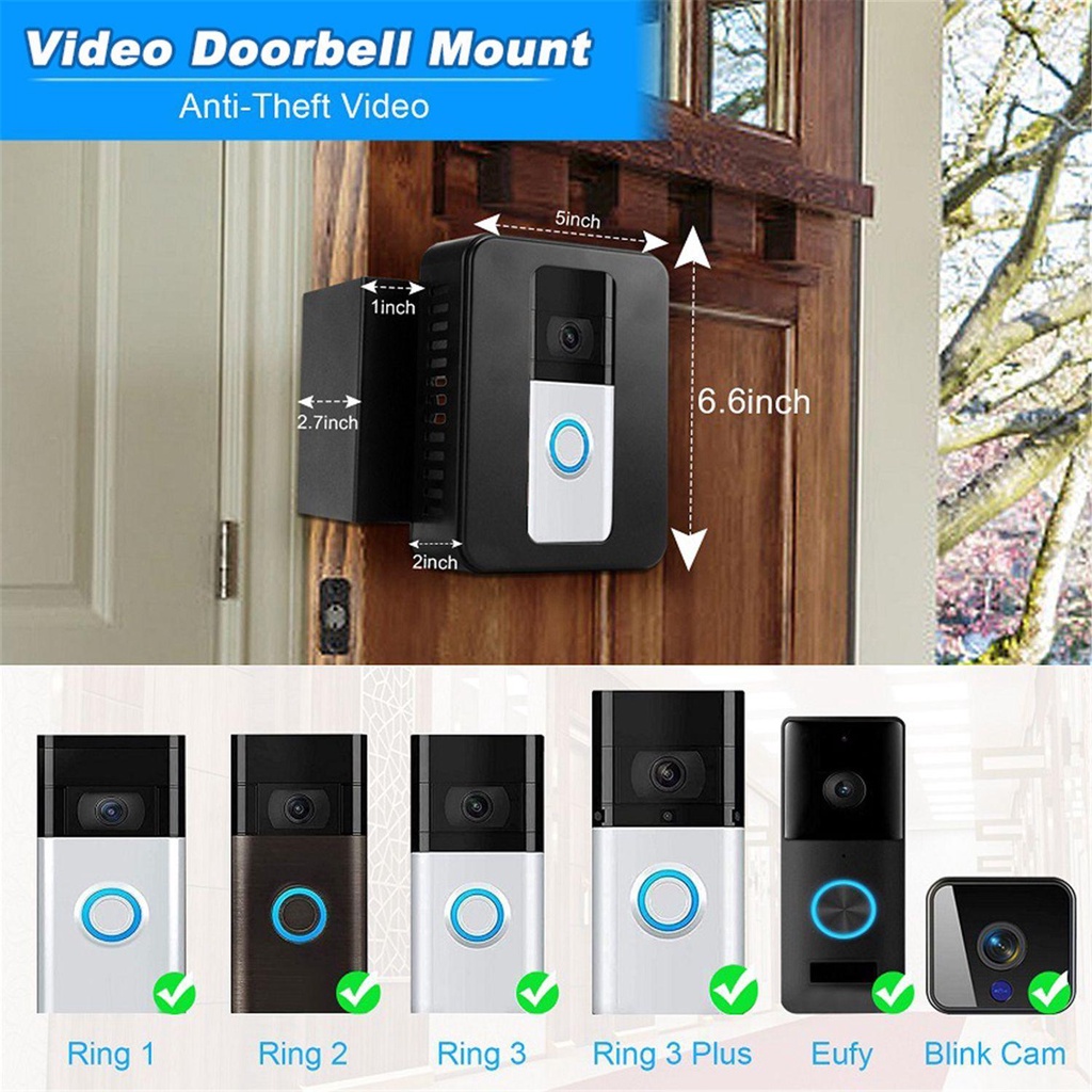 Giá Đỡ Chuông Cửa Bằng Nhựa Cứng Không Khoan Lỗ Cho Ring 1 2 3 Plus Eufy Nhấp Nháy Cam