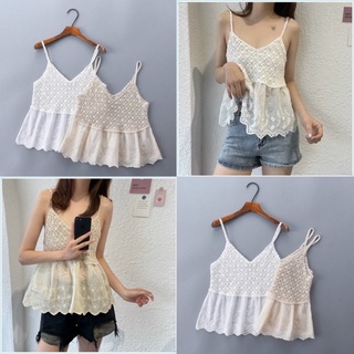 Áo len phối xô ren xinh 2 dây