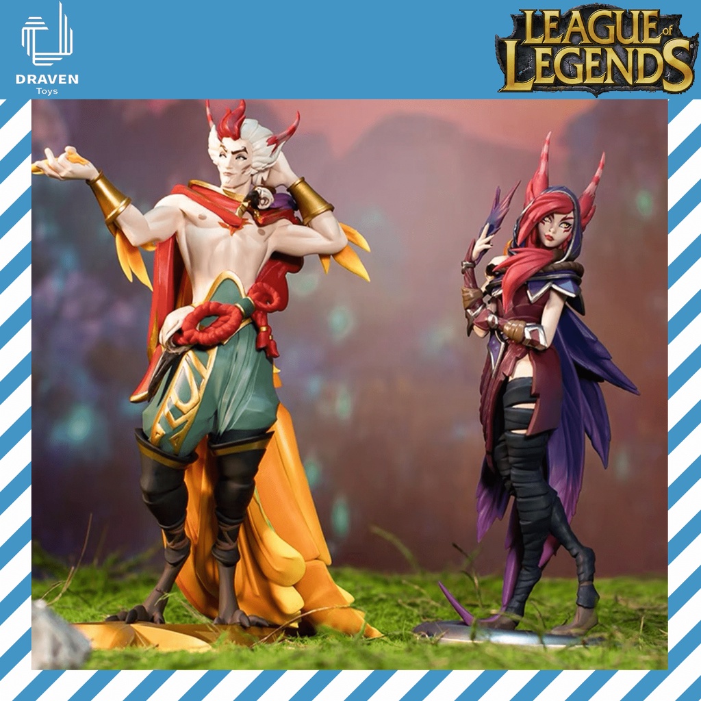 Mô hình cặp đôi hoàn hảo Rakan và Xayah Unlocked Statue - Chính hãng Riot Games - Liên Minh Huyền Thoại