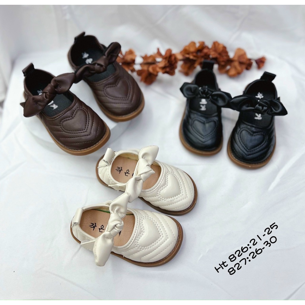 ￼Giày Bé Gái - Giày búp bê da mềm phong cách Vintage Hàn Quốc A438