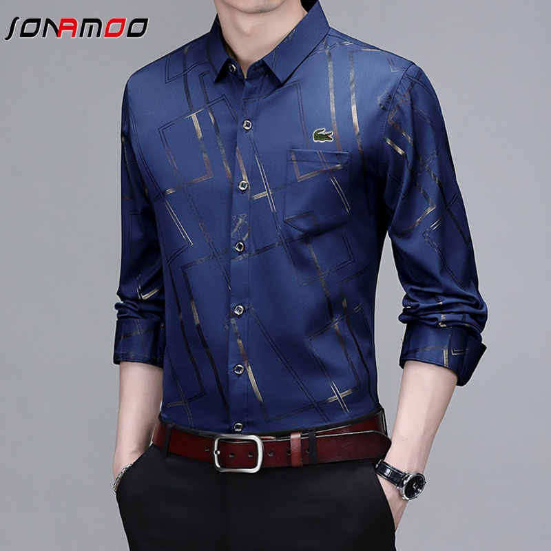 Áo sơ mi tay dài phong cách Hàn Quốc 5 màu tùy chọn cho nam