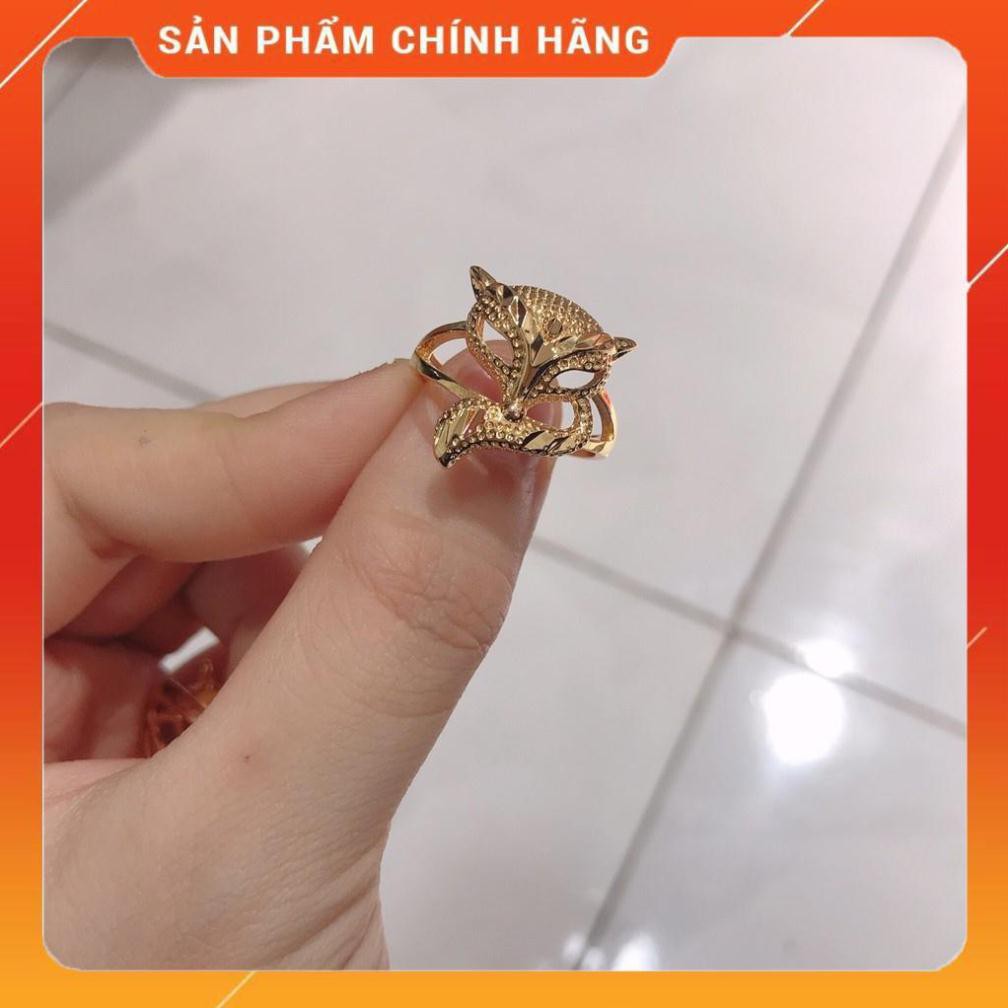 NHẪN INOX CAO CẤP MẠ VÀNG HÌNH HỒ LY CỰC XINH THỜI TRANG