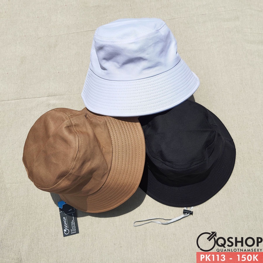 Nón bucket nam kaki màu trơn QSHOP PK113