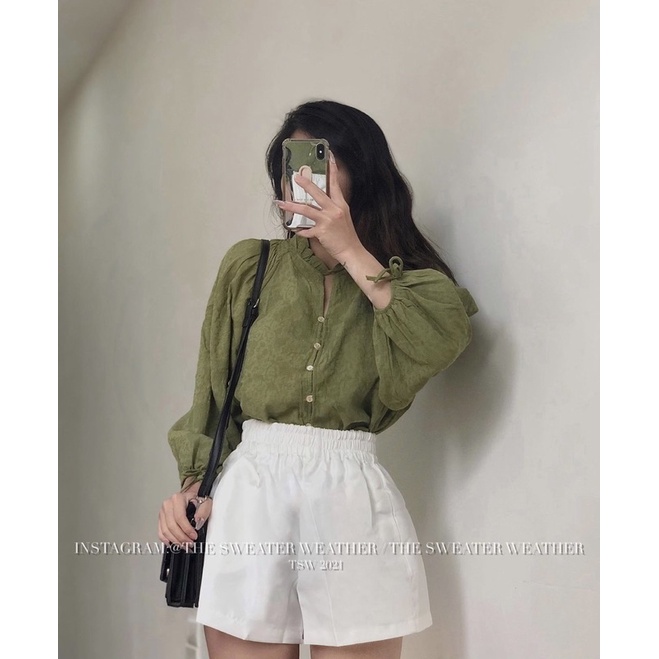 (Ảnh thật) Quần short tafta ống rộng cạp chun the.sweaterweather TSW