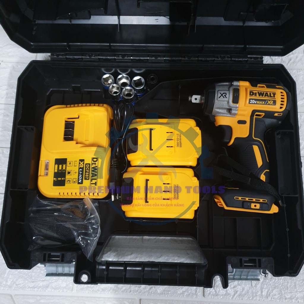 [HÀNG NỘI ĐỊA] Máy Siết Bulong Dewalt DCF887 KHÔNG CHỔI THAN, 3 đèn led trợ sáng.