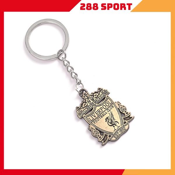 Móc khóa kim loại in nổi 2 mặt câu lạc bộ bóng đá Liverpool