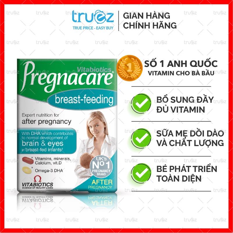 Vitamin tổng hợp cho con bú [UK] Pregnacare Breast feeding Bú Anh 84 viên [Chính hãng]