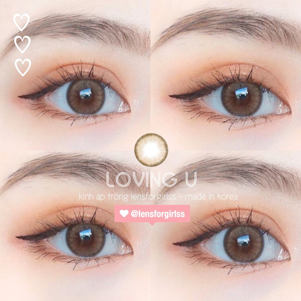 kính áp tròng cận <Hàng mới về> Kính áp tròng LOVING U BROWN của Olens (Hsd 3-6 tháng)