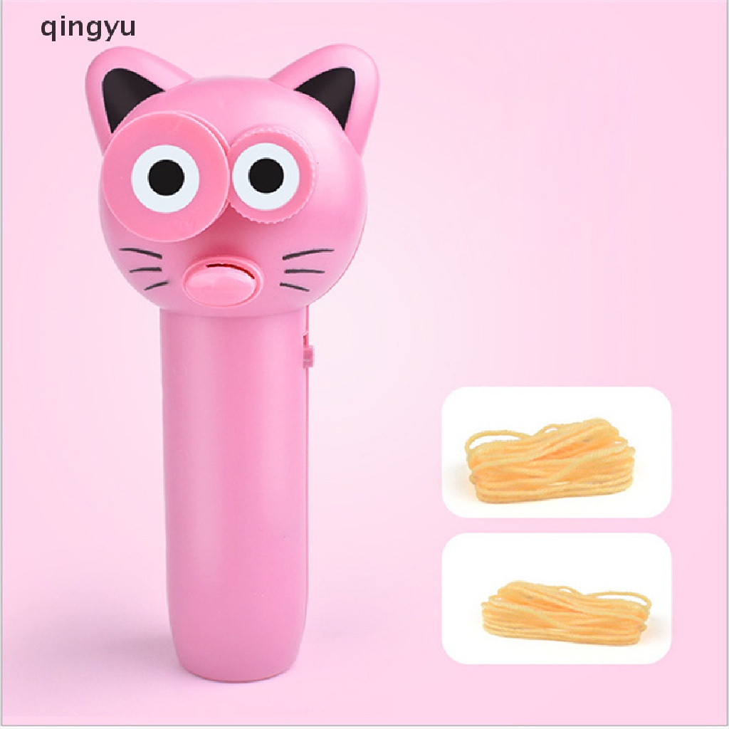 qingyu ZipString Rope Launcher Propeller Toys Cute Cat String Controller Rope Flying PLI