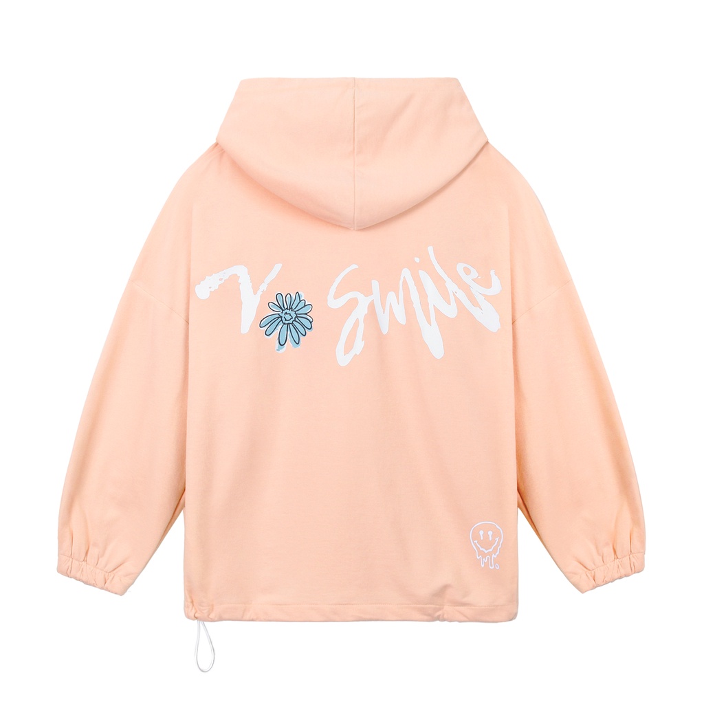 Áo Hoodie No Smile - Phía Trước Và Sau In Hình Sắc Nét - Chất Vải Nỉ Da Cá - Form Oversized Rộng Thoải Mái - Màu Cam