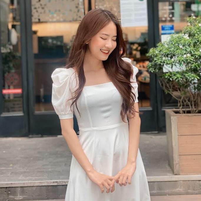 Đầm nữ dài váy xoè cổ vuông tay bồng phong cách vintage Accola MD01 | BigBuy360 - bigbuy360.vn