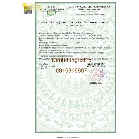 DHA cho bé Healthy Care Kids DHA 60 viên