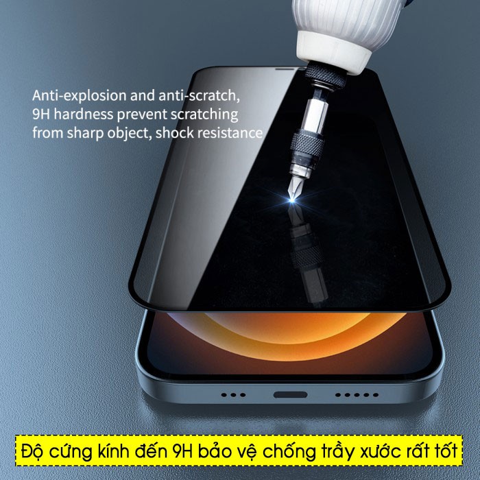 Dán cường lực chống nhìn trộm iPhone 12 Pro Max / 12 / 12 Pro Nillkin Guardian - Hàng Chính Hãng.