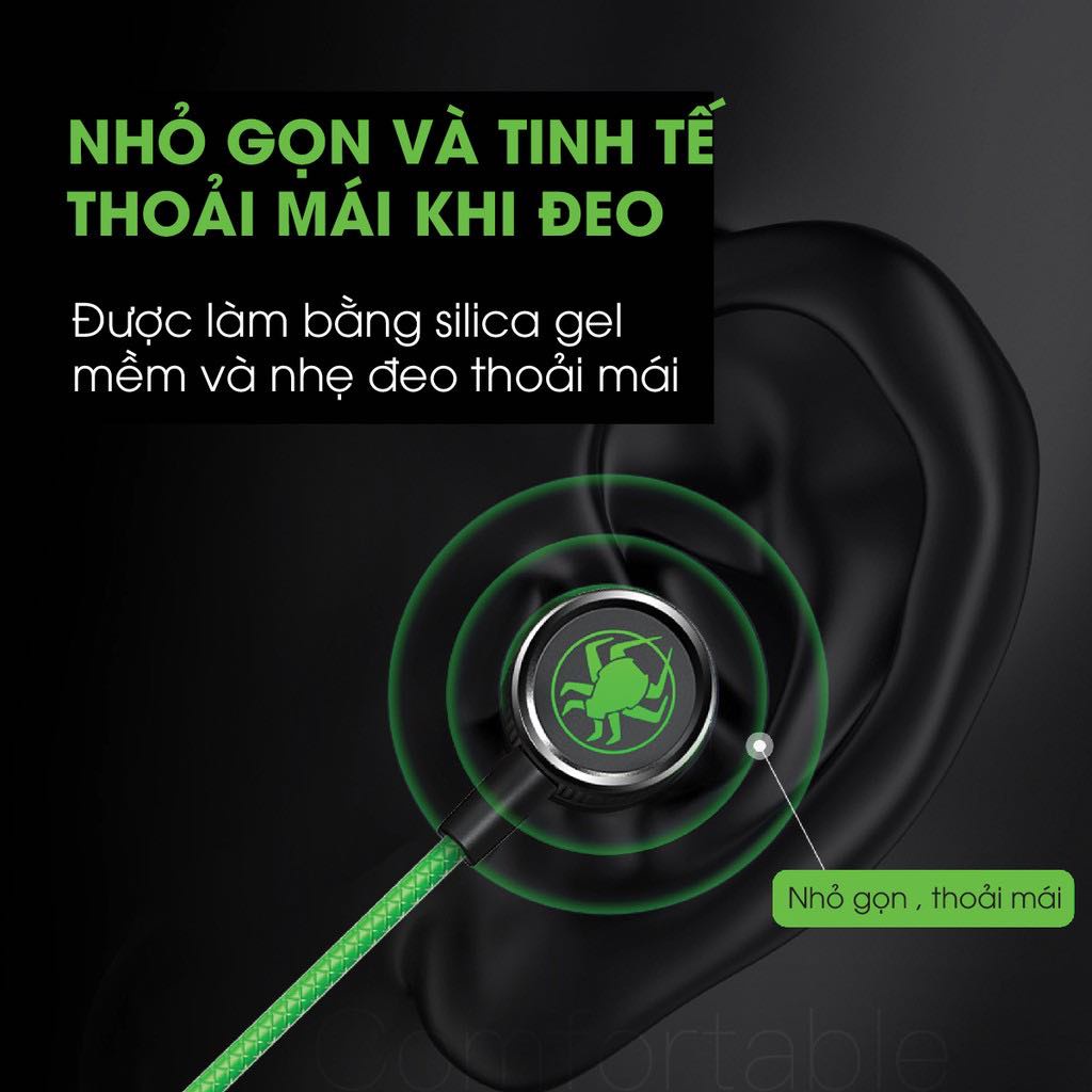 Tai nghe Gaming nhét tai giá rẻ Plextone G15 dài 1.2m, tai nghe chơi game Pubg Mobile có Microphone