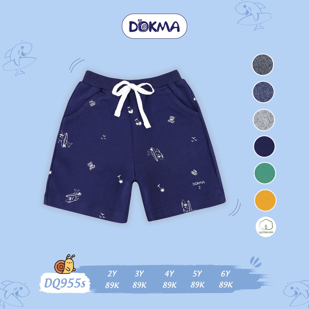 Quần đùi cộc vải cotton Dokma DQ955s cho bé từ 2y-6y