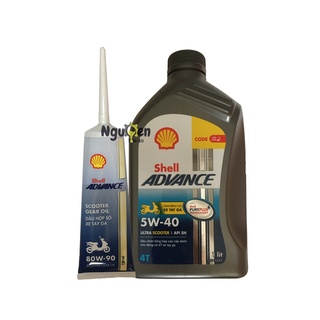 Combo nhớt Shell Ultra 5w40 và nhớt hộp số cho xe tay ga