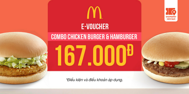 E-Voucher McDonald's combo Chicken Burger & Hamburger