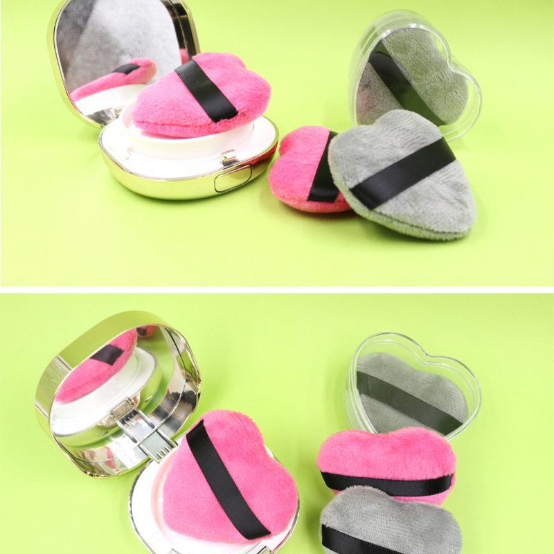 Mút Trang Điểm YOUYO Bằng Cotton Hình Trái Tim Kèm Dây Đeo Tiện Dụng