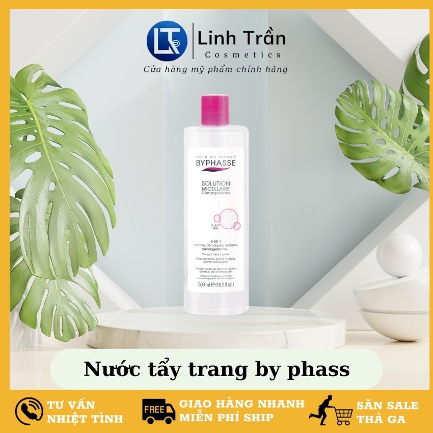 [Hàng Auth] Nước tẩy trang byphasse 500ml sạch sâu giảm bụi bẩn cho da dầu mụn chính hãng