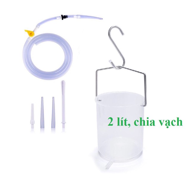 Bộ Dụng Cụ Coffee Enema 2 lít ( bốc nhựa) Thải Độc Cà Phê, Thải Độc Đại Tràng, Túi Súc Ruột Bằng Silicon Và Túi xúc ruột