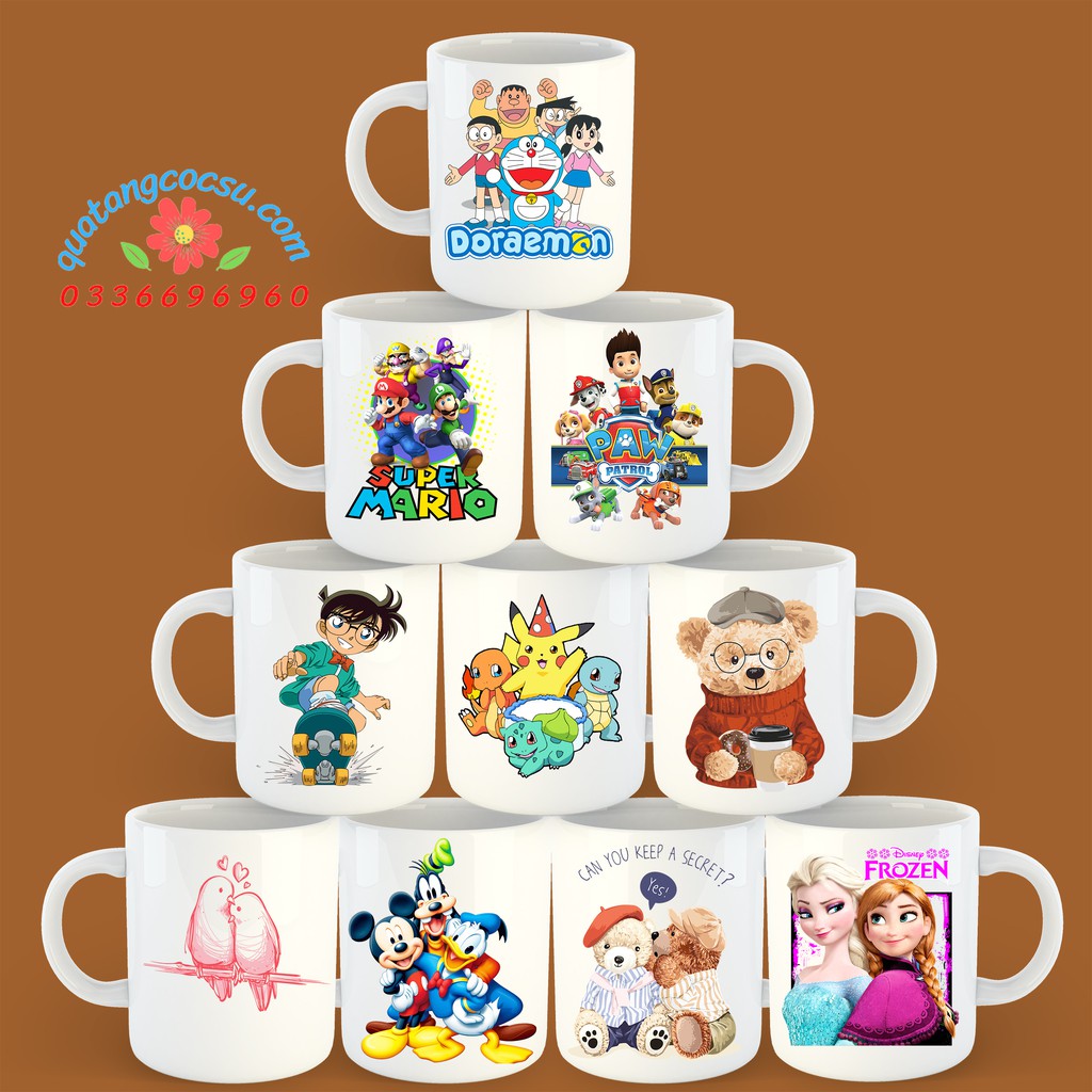 Cốc Sứ In Hình Theo Yêu Cầu, In Hình Lên Cốc Sứ Bát Tràng Tặng Thìa Free