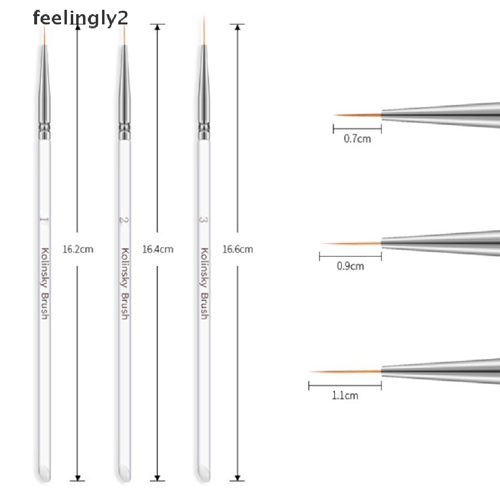 [Hàng mới về] Set 3 cọ vẽ trang trí móng tay nghệ thuật chuyên nghiệp