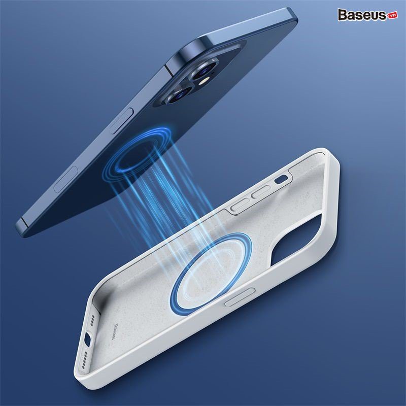 Ốp Điện Thoại Từ Tính Magsafe Baseus Cho iPhone 12 ProMax/ 12/ 12 Pro/ 12 Mini Bằng Silicon Dẻo Đen Chống Sốc