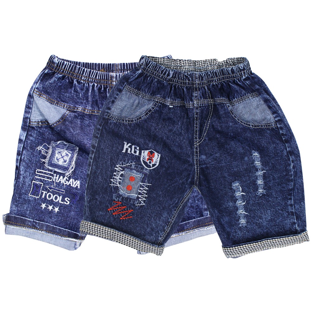 ComBo 2 Quần Short Jean cho bé trai họa tiết ngẫu nhiên - Chất Jean cao cấp size 7-36kg