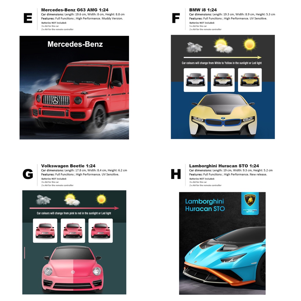 Mô Hình Xe Hơi Rc Lamborghini 1:24 Điều Khiển Từ Xa Cho Bé Và Người Lớn Rastar