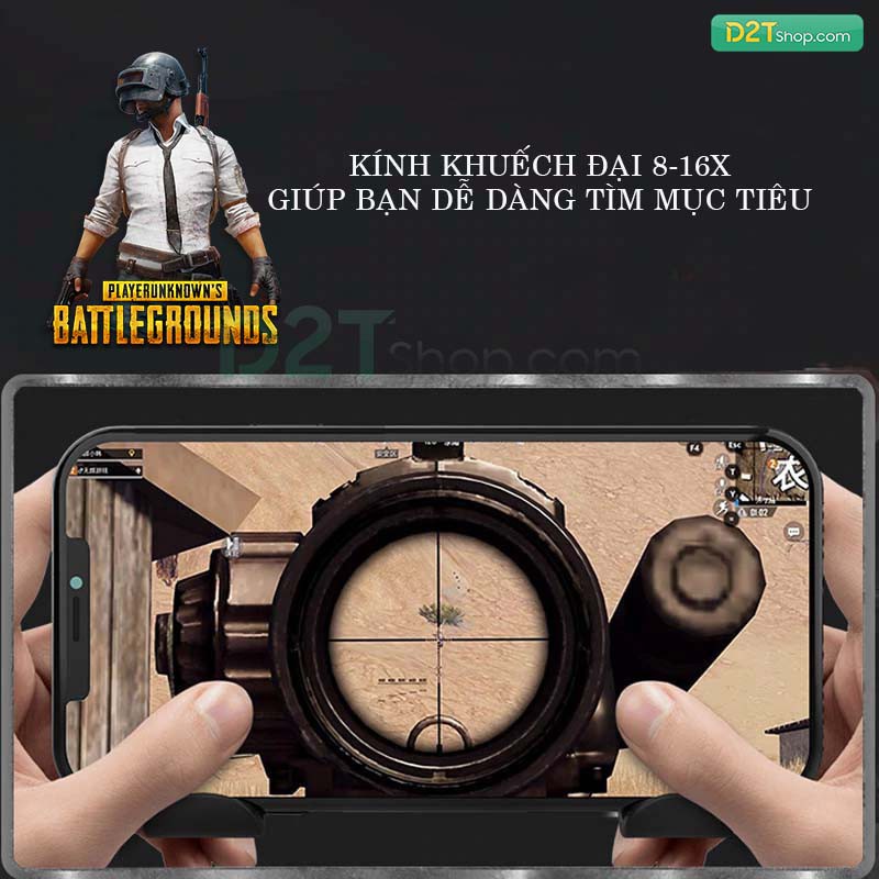 Tay cầm gamepad kèm nút bấm và bộ khuếch đại màn hình chơi PUBG,ROS, các game FPS cực thích -dc3342