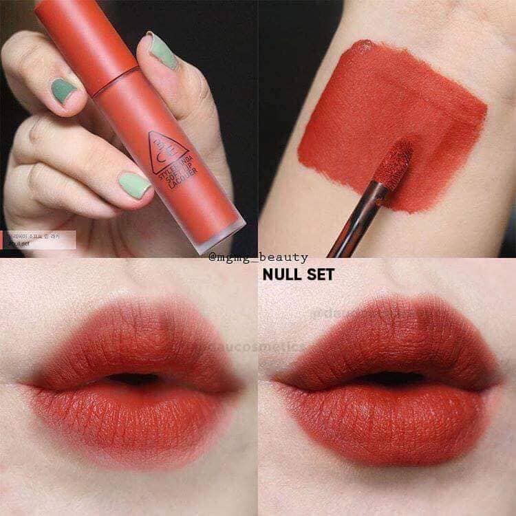 Son màu đỏ gạch - 3CE SOFT LIP LACQUER