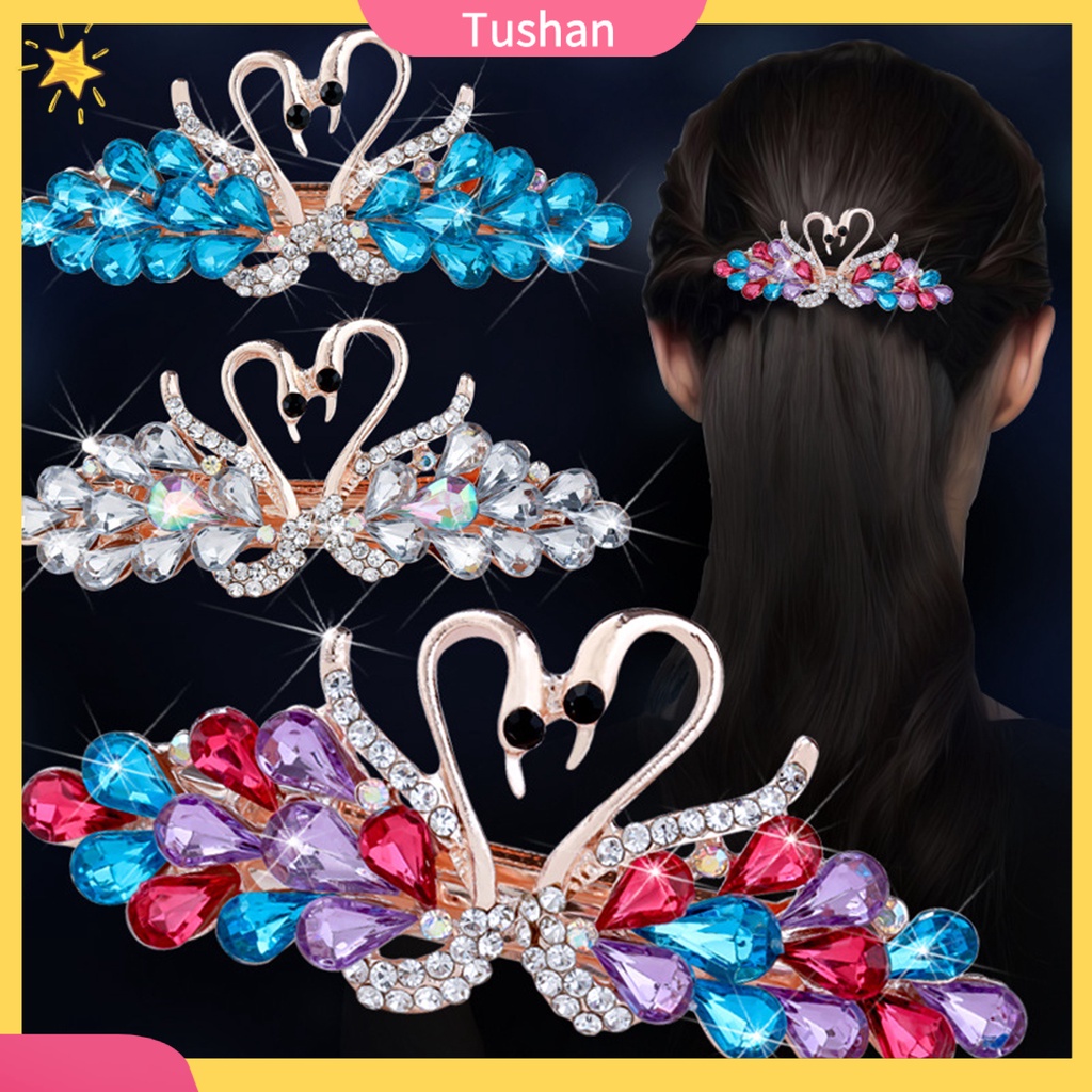 Giá Đỡ Kẹp Tóc Đuôi Ngựa Hình Thiên Nga Tinh Tế Cho Nữ