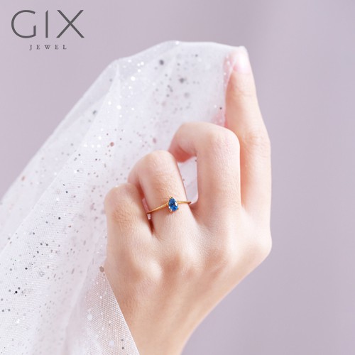 Nhẫn hình giọt nước cho phái nữ ( màu xanh dương) Gix Jewel N103