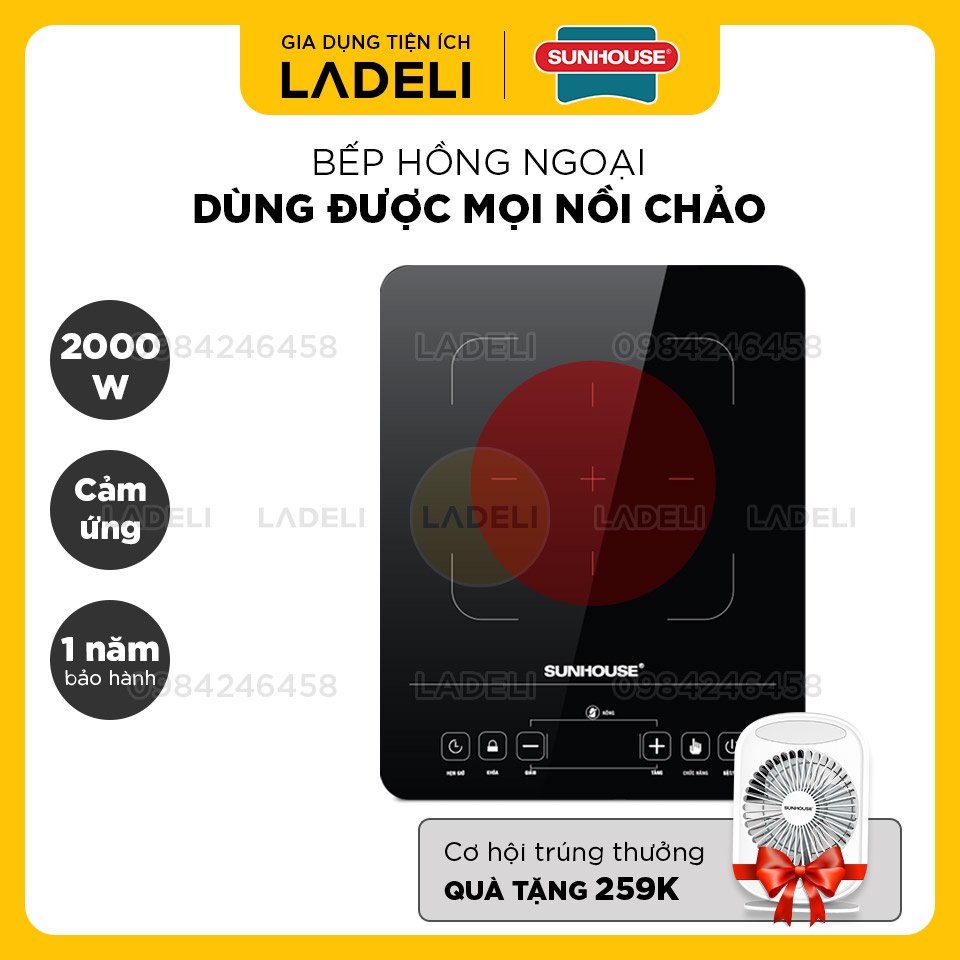 Bếp hồng ngoại cảm ứng SUNHOUSE SHD6015 công suất 2000W