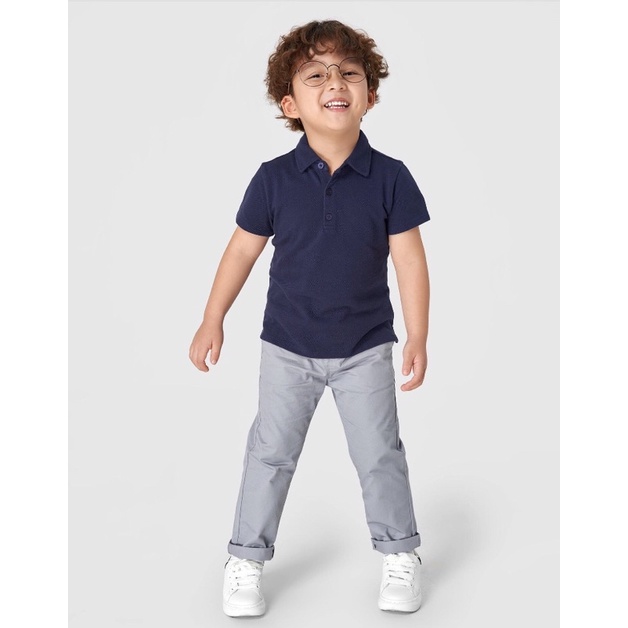 Quần kaki bé trai cạp chun Canifa 100% cotton có túi chéo 2 bên cho bé 4-5 tuổi