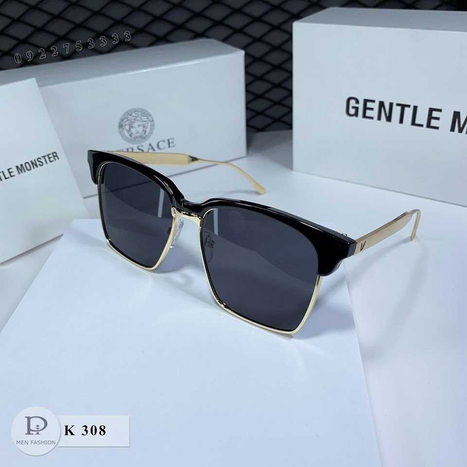 Kính thời trang nam nữ, Mắt kính râm đen gọng kim loại cao cấp K308 thu_sam_shop | BigBuy360 - bigbuy360.vn