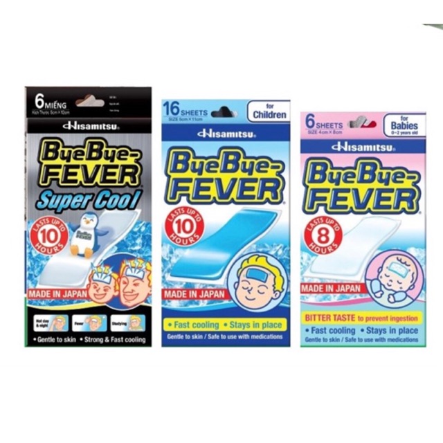 Dán hạ sốt cho trẻ em và người lớn Byebye Fever( túi 2 miếng)