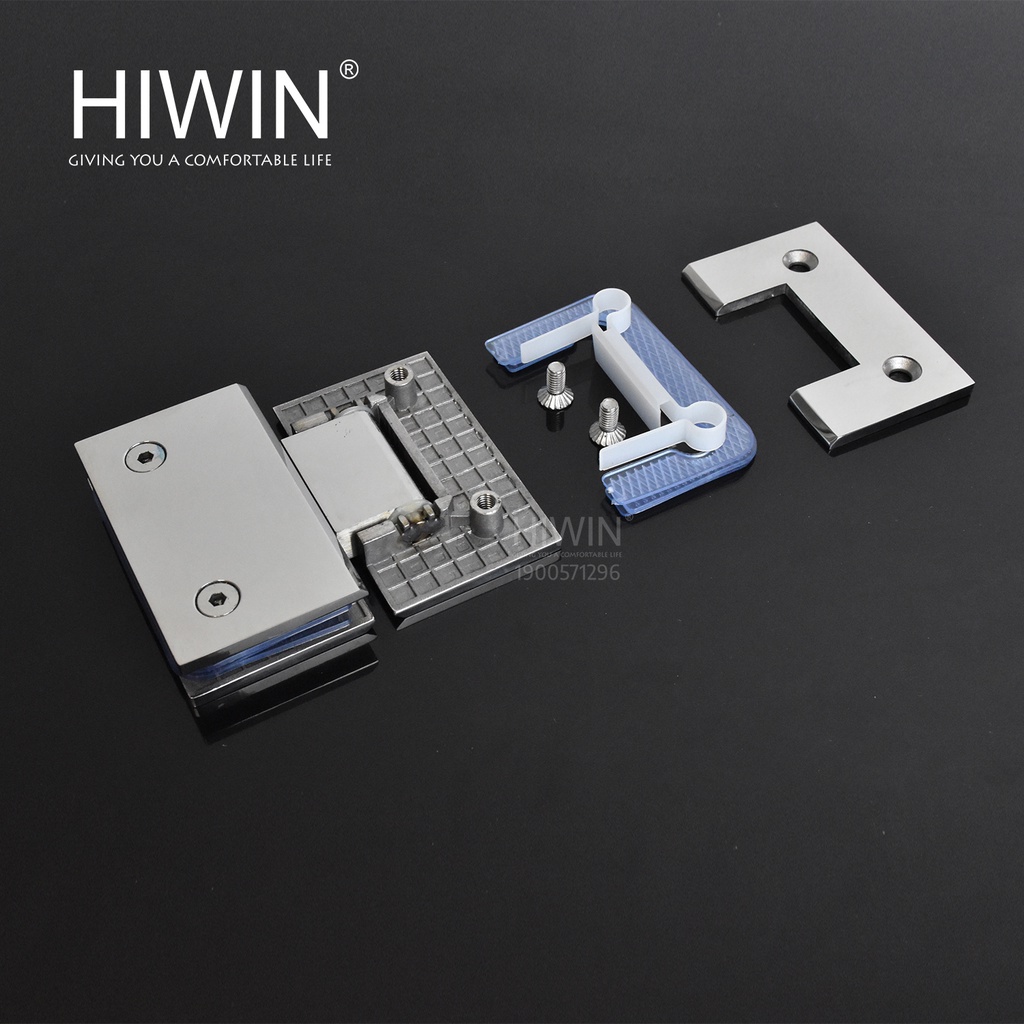 Bản lề phòng tắm kính 180 độ cân mặt gương inox 304 Hiwin HG-012