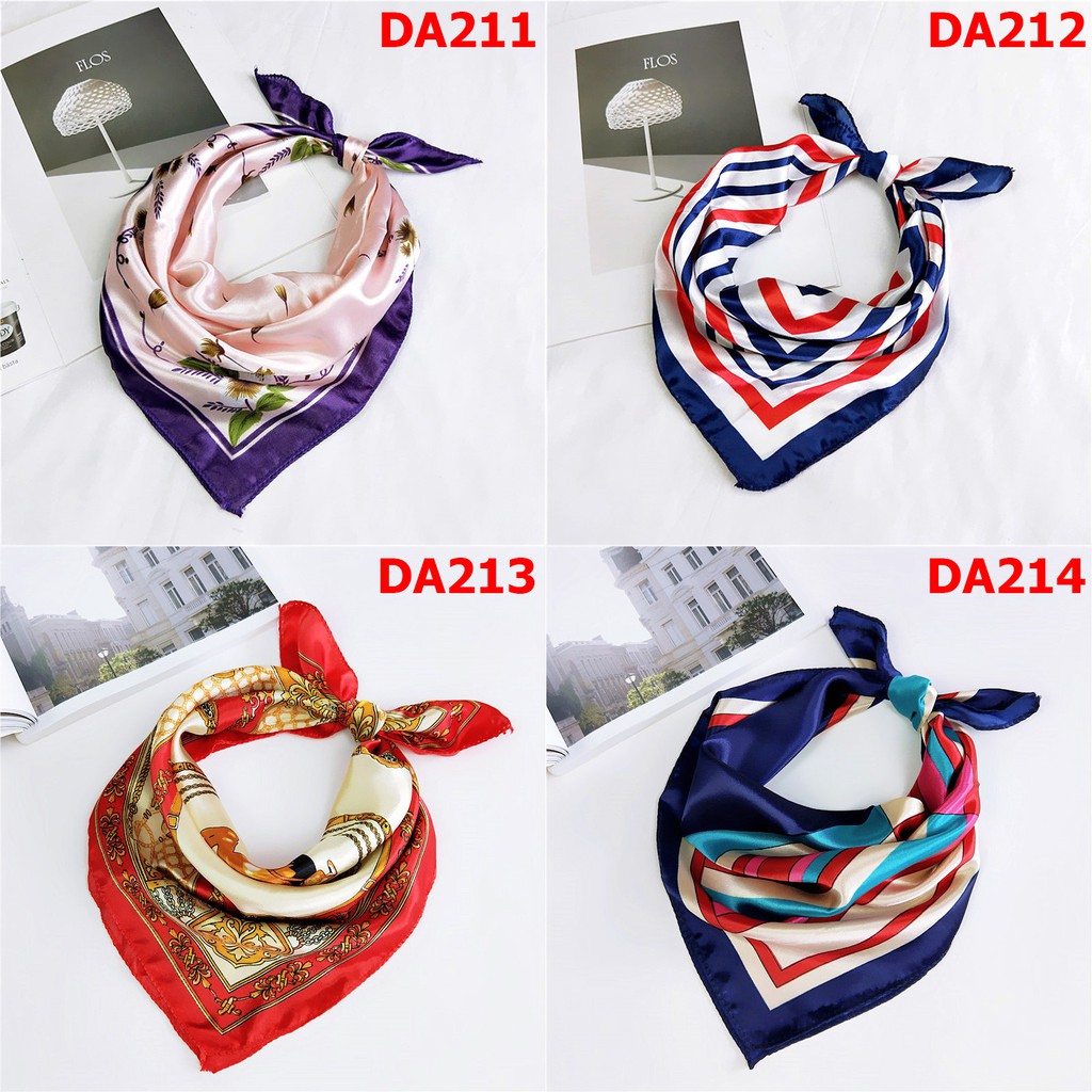 Khăn Turban Bandana Vuông Satin Nhiều Mẫu Size 50x50cm