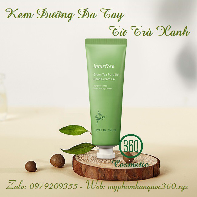 Kem Dưỡng Tay Trà Xanh – Innisfree Green Tea Pure Gel Hand Cream Ex 50ml