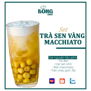 [Mã BONGS20 GIẢM 20% ĐƠN 200K]Set nguyên liệu pha 10 ly trà sen vàng Machiato