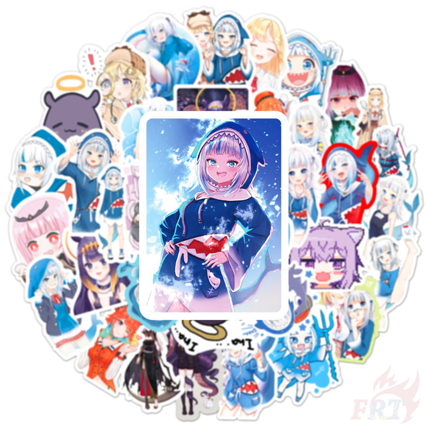 ❉ Hololive Vtuber Gawr Gura Series 02 Stickers ❉ 50Pcs/Set Fashion DIY Waterproof Decals Doodle Stickers
