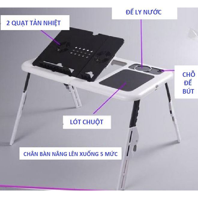 Bàn Laptop Đa Năng Thương Hiệu E-Table LD09 - Bàn Laptop Xếp Hình Đa Năng